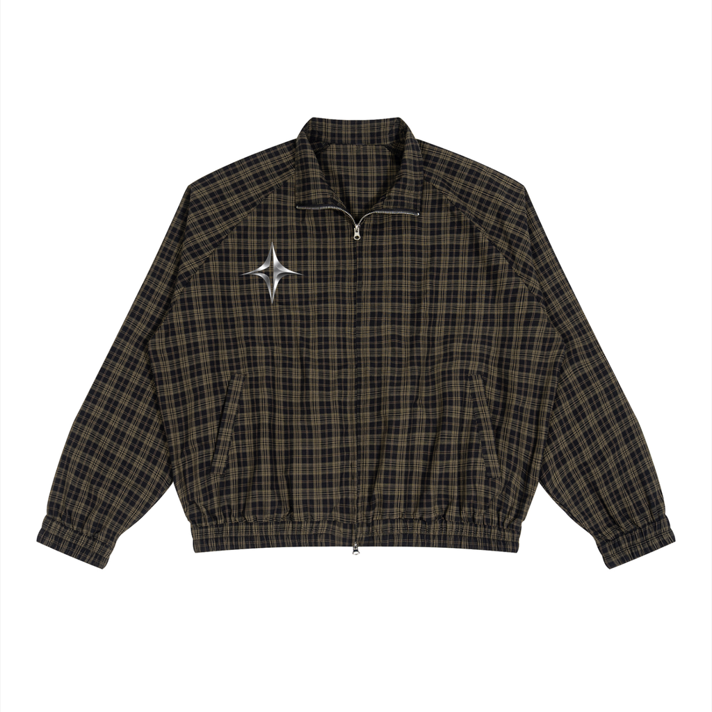 Unisex Plaid Full-Zip Track Jacket
