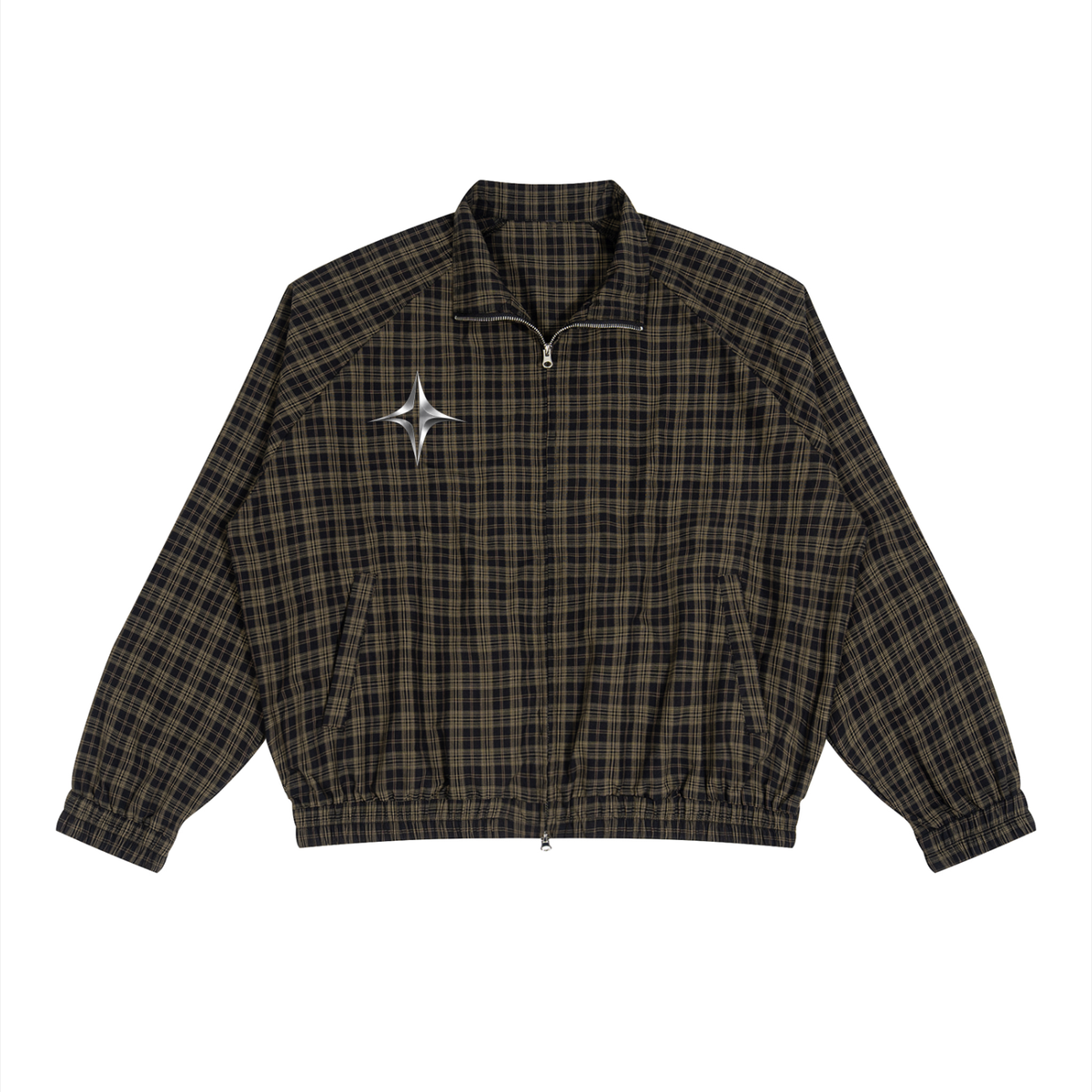 Unisex Plaid Full-Zip Track Jacket