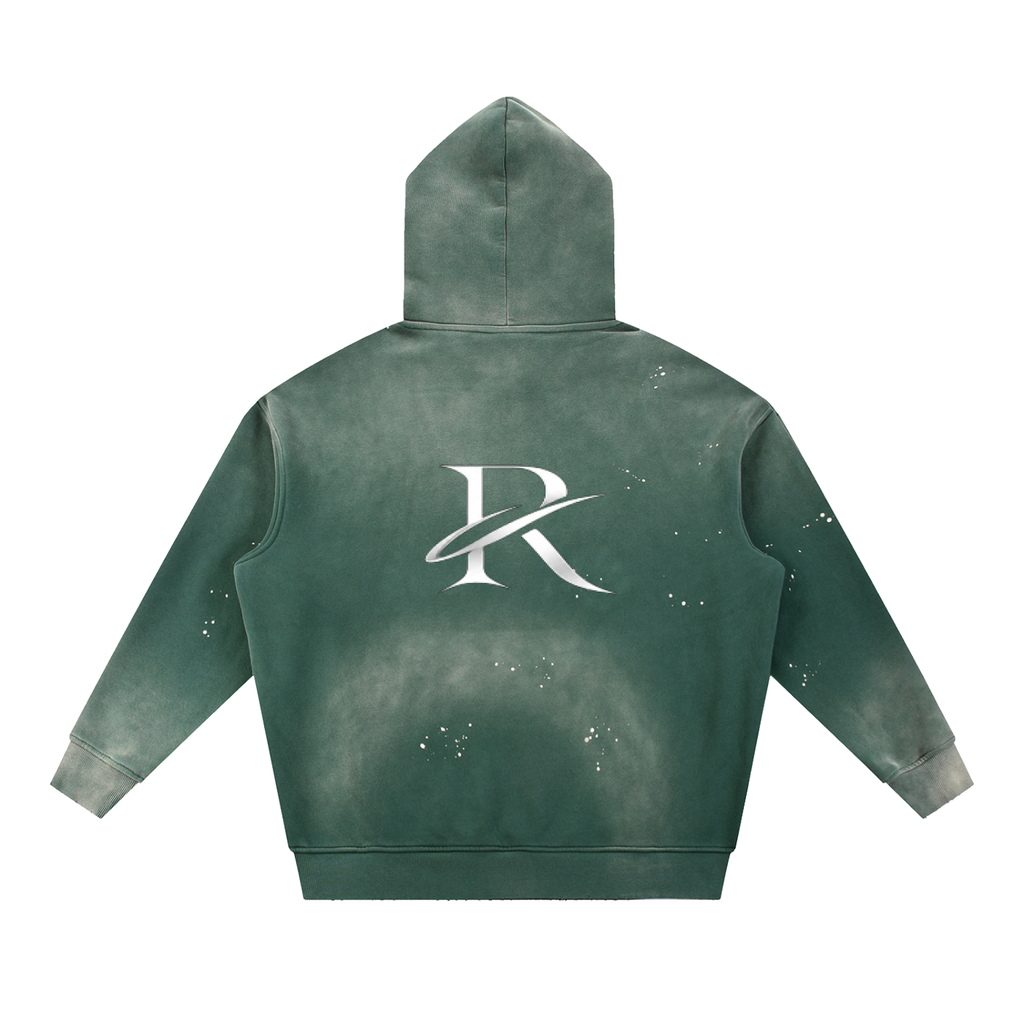 Vintage Washed Frayed Fleece Hoodie