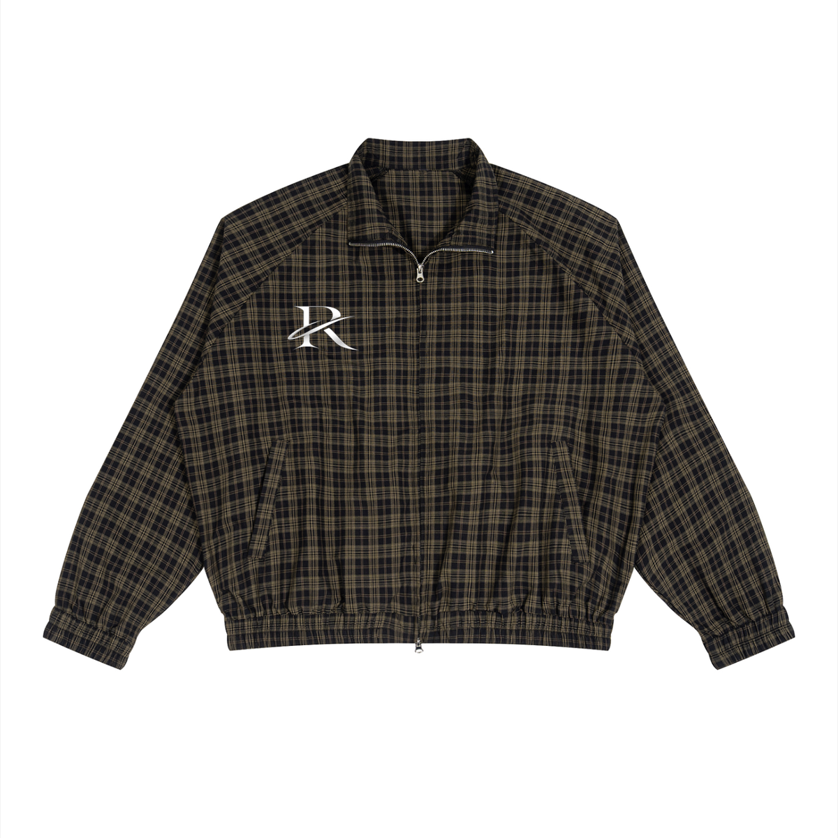 Unisex Plaid Full-Zip Track Jacket